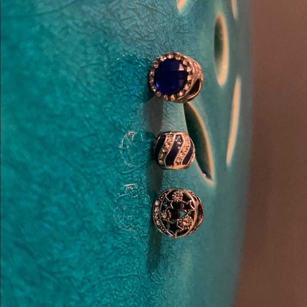 Pandora 3pc charm sapphire set